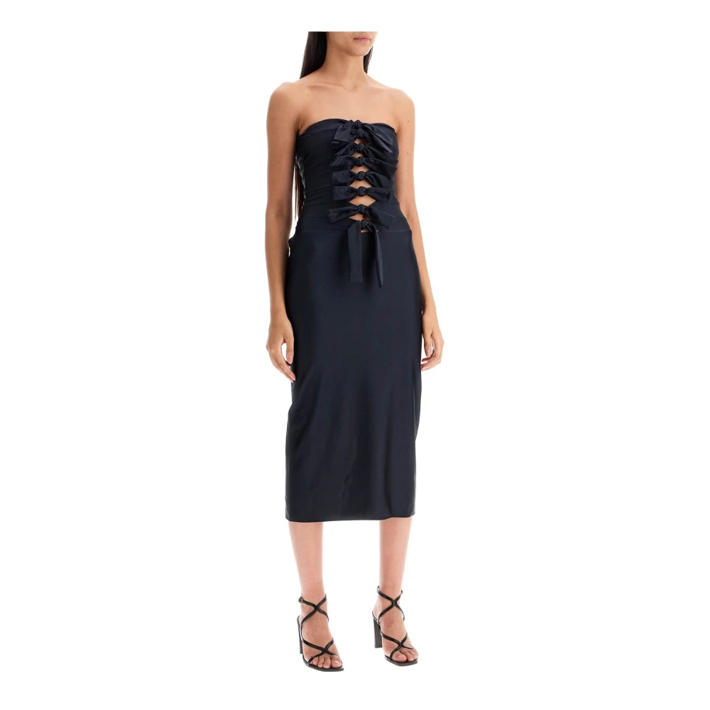 Coperni Geknoopte Gala Midi Jurk Black Dames