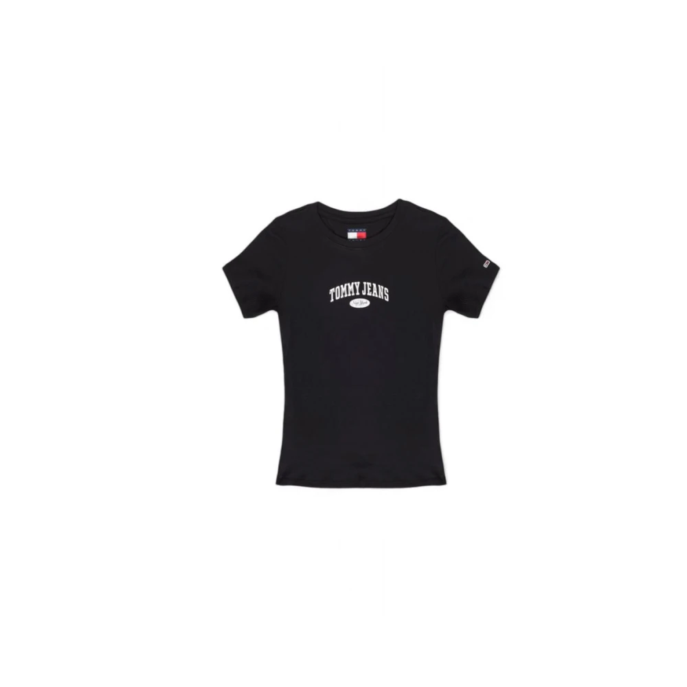 Tommy Jeans Zwarte Katoenen Tops & T-Shirt Collectie Black Dames