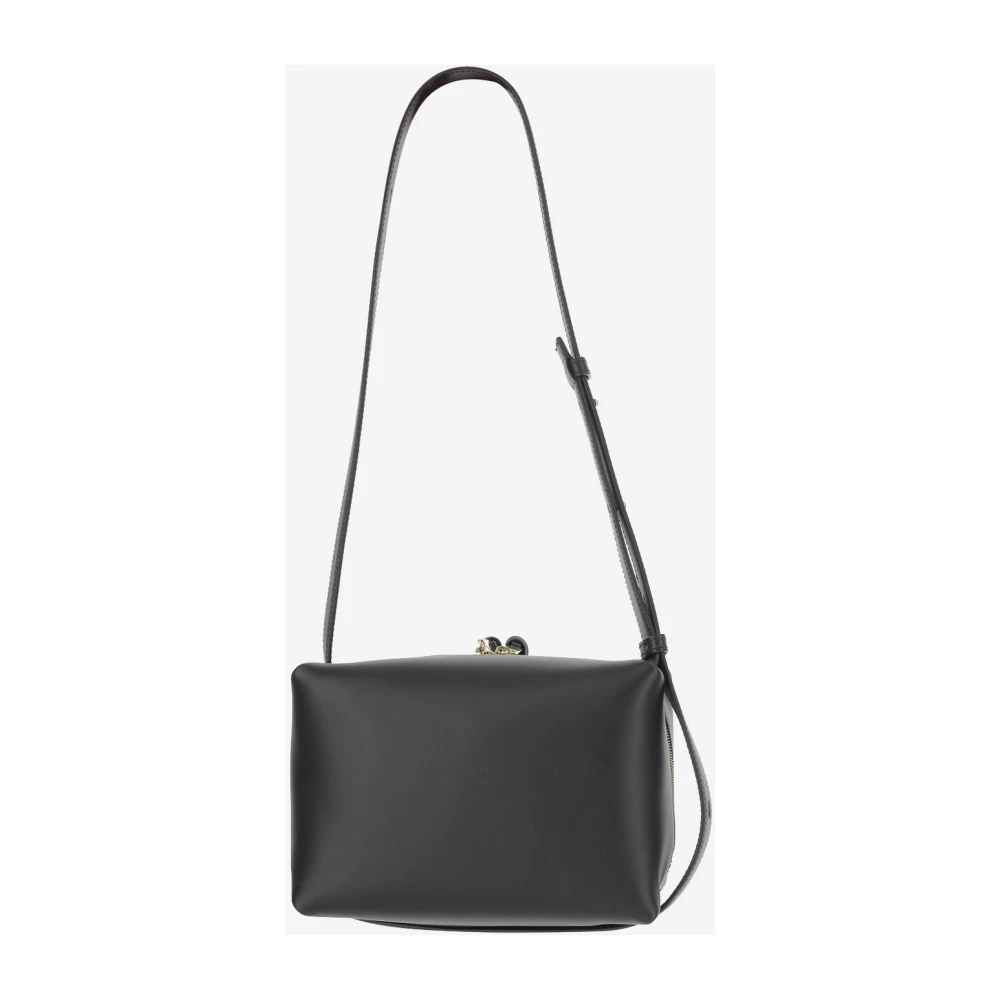 Jil Sander Leren Crossbody Tas met Dubbele Rits Black Dames