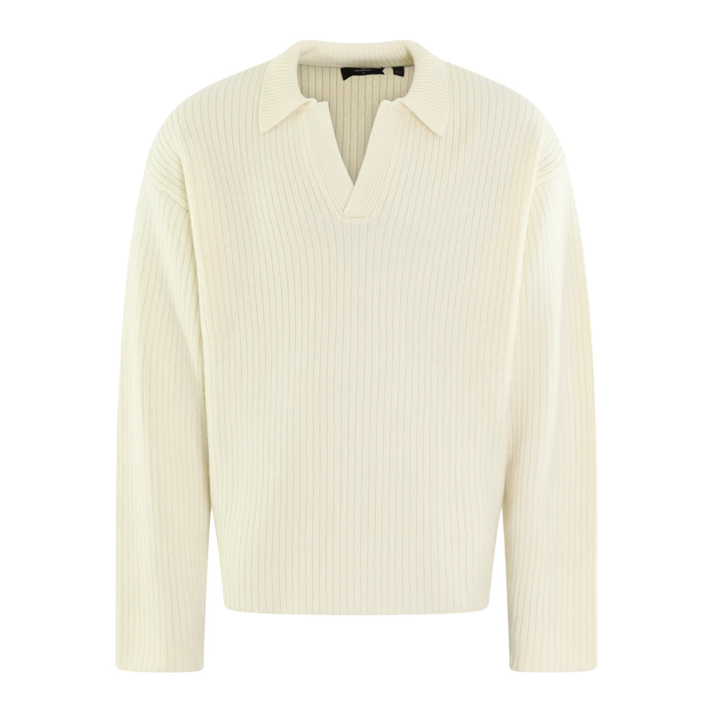 Represent Gebreide Polo Shirt White Heren
