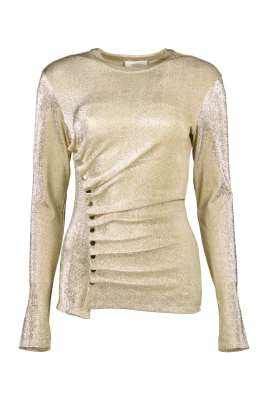Metallic Gold Draped Top
