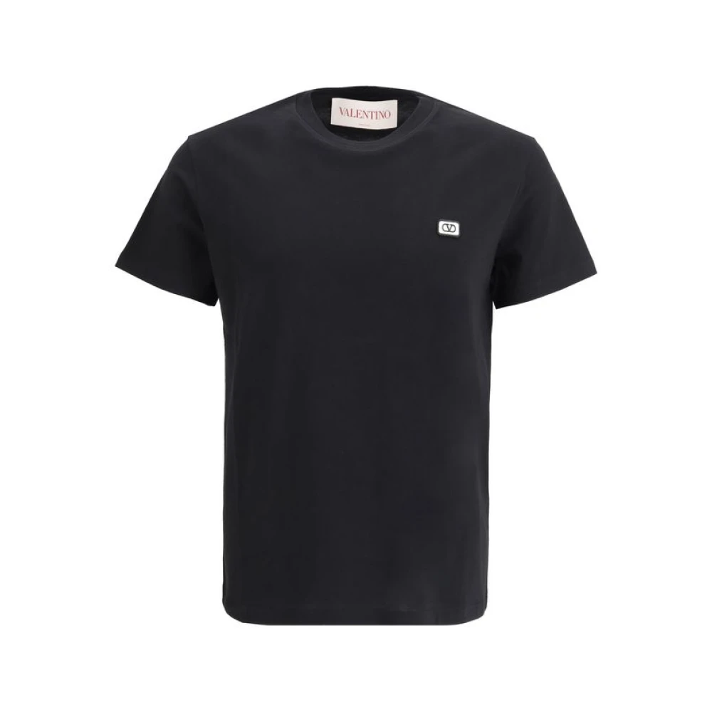 Valentino Logo Patch Katoenen T-Shirt Beige Heren