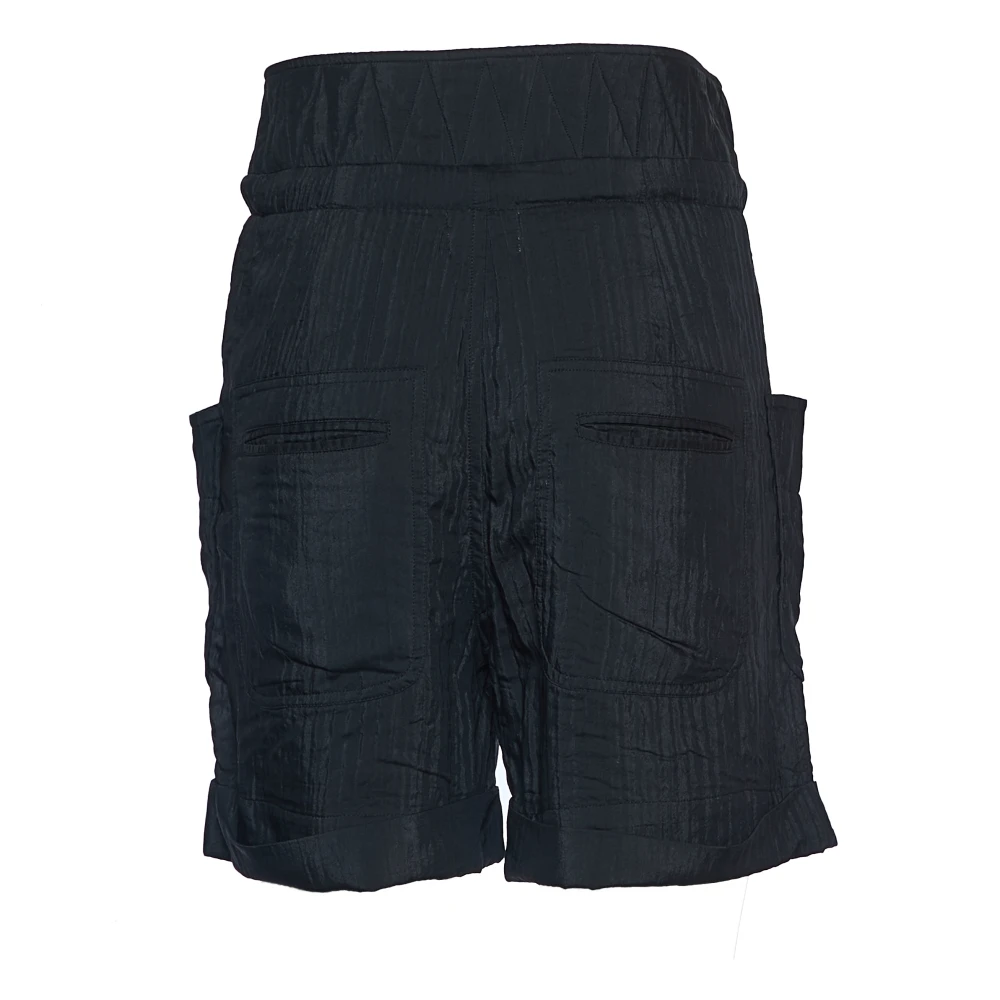Isabel marant Zwarte Gekreukelde Koordshorts Black Dames