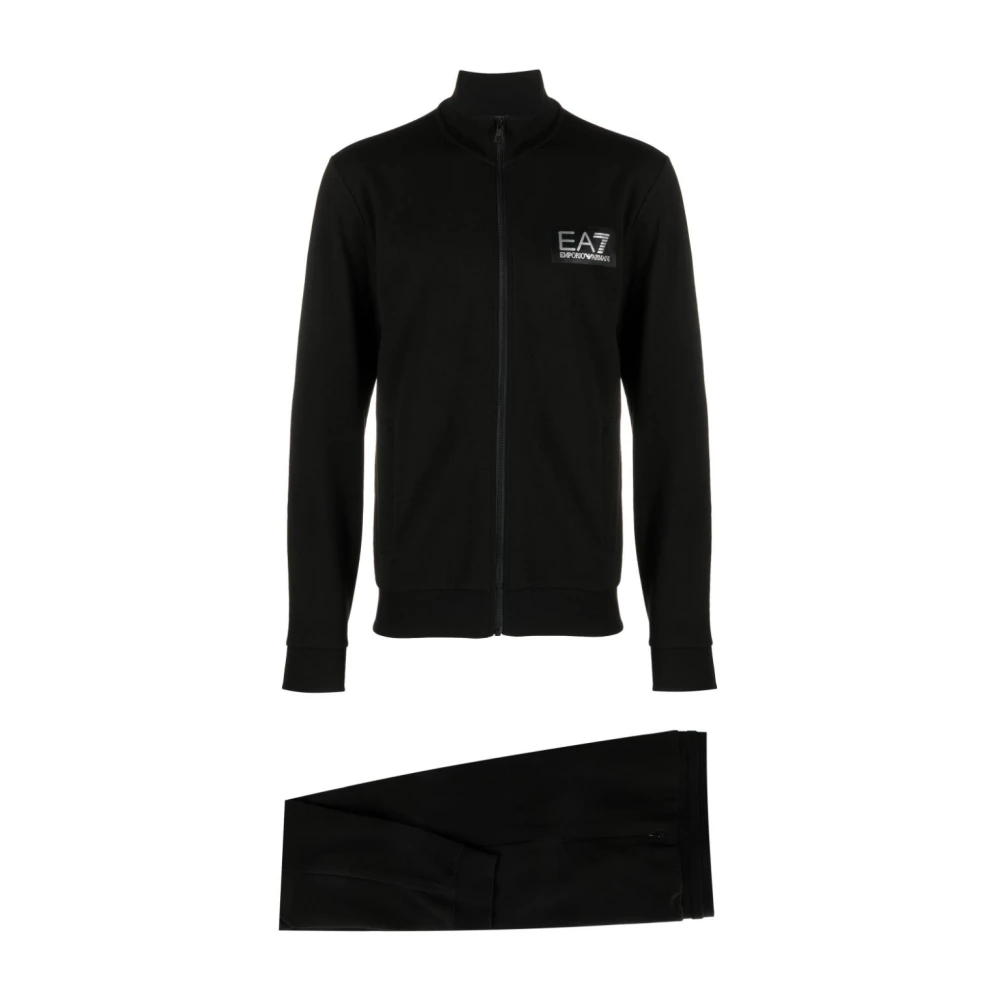 Emporio Armani EA7 Zwart Katoenmix Sweater Set Black Heren