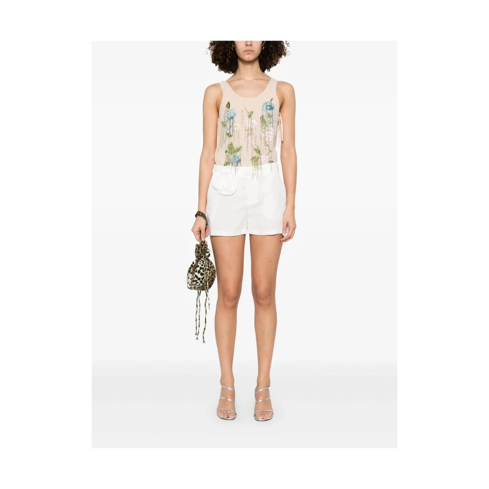 Blumarine Witte Shorts met Knopen en Zakken White Dames