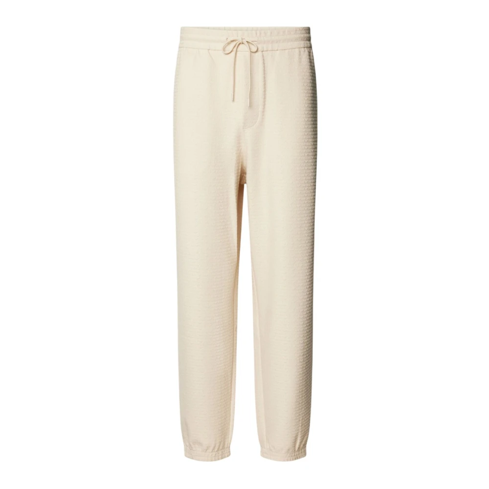 Emporio Armani Tone-on-tone logo jogger sweatpants Beige Heren