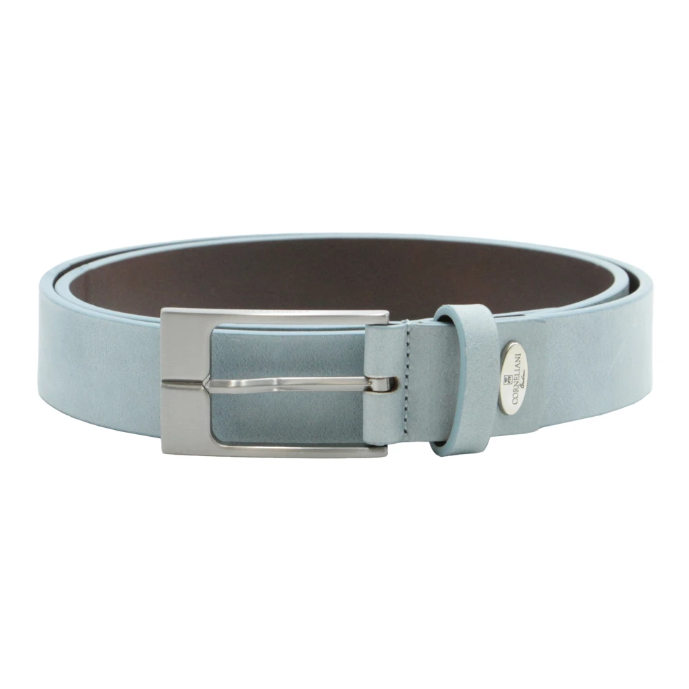 Corneliani Klassieke Leren Riem Blue Heren