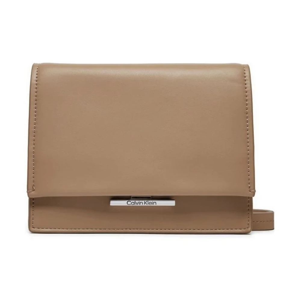 Calvin Klein Linear Crossbody Tas voor Vrouwen Beige Dames