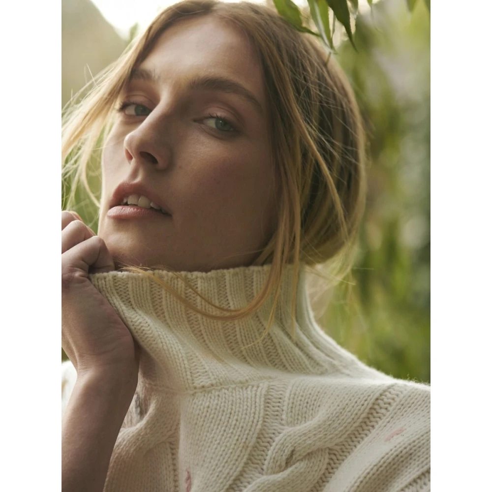 Barbour Witte Gebreide Oversized Trui White Dames