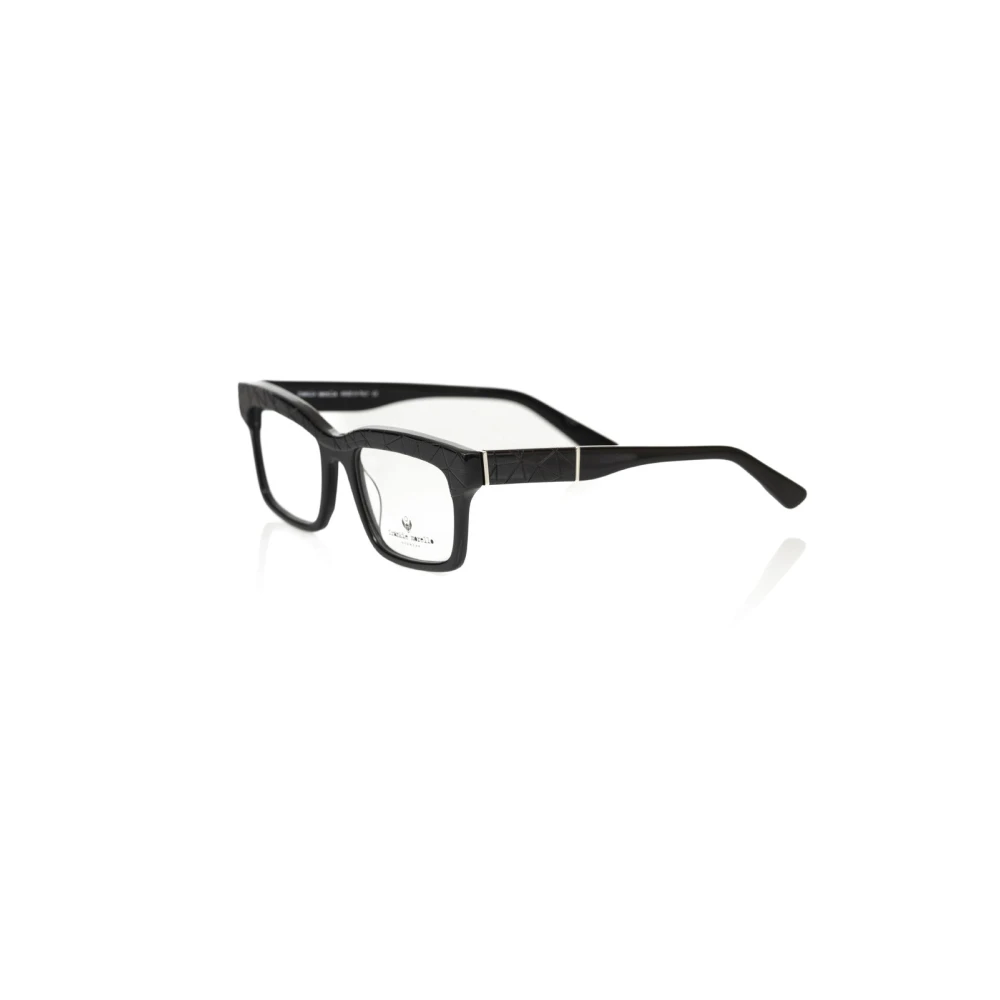 Frankie Morello Geometrische Wayfarer Bril Zwarte Frame Black Heren