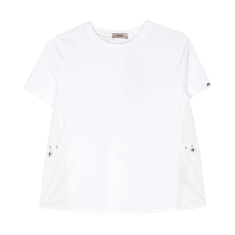 Herno Katoen Nylon T-Shirt White Dames