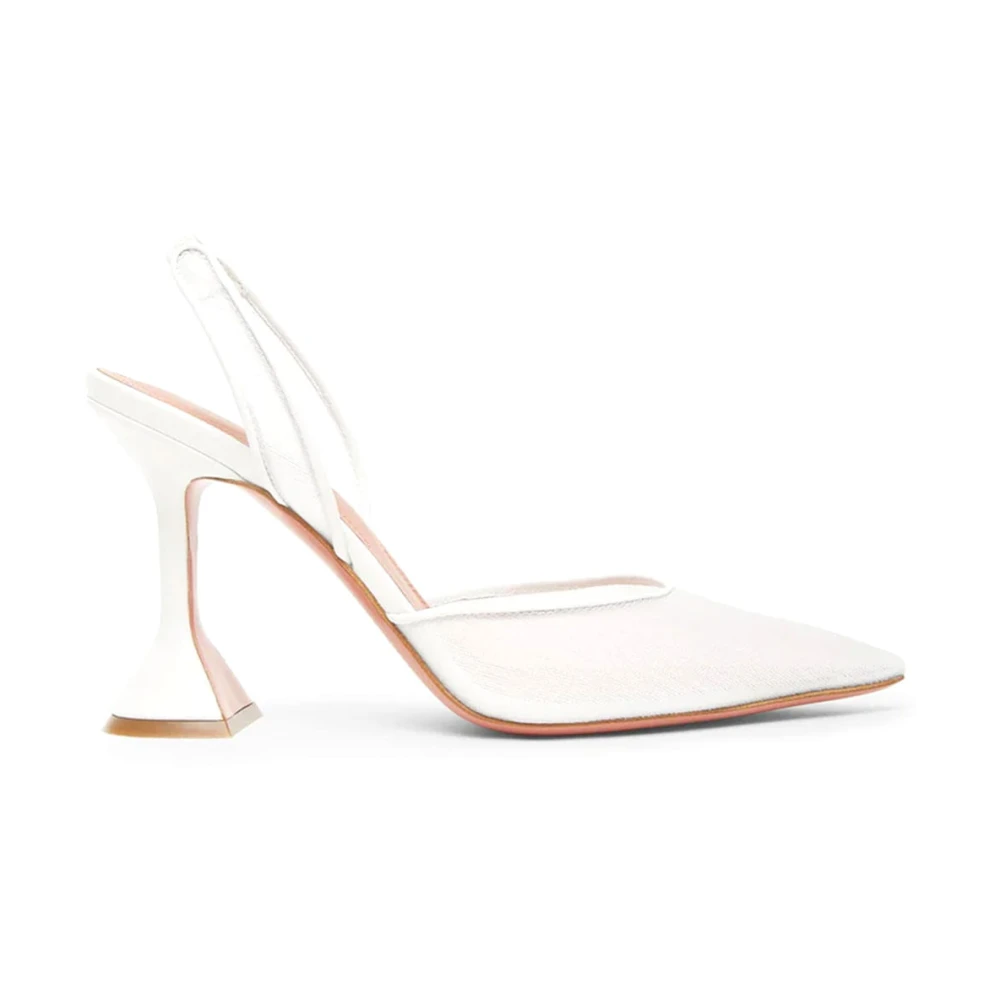 Amina Muaddi Women's White Pumps, 5 1/2 Uk, Slingback Pumps