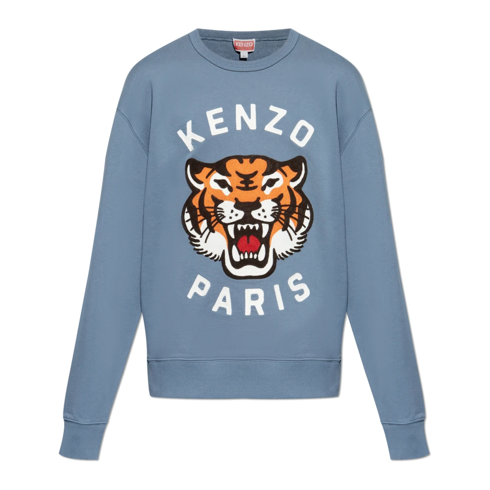 Kenzo Men's Blue Sweatshirt With Tiger Head