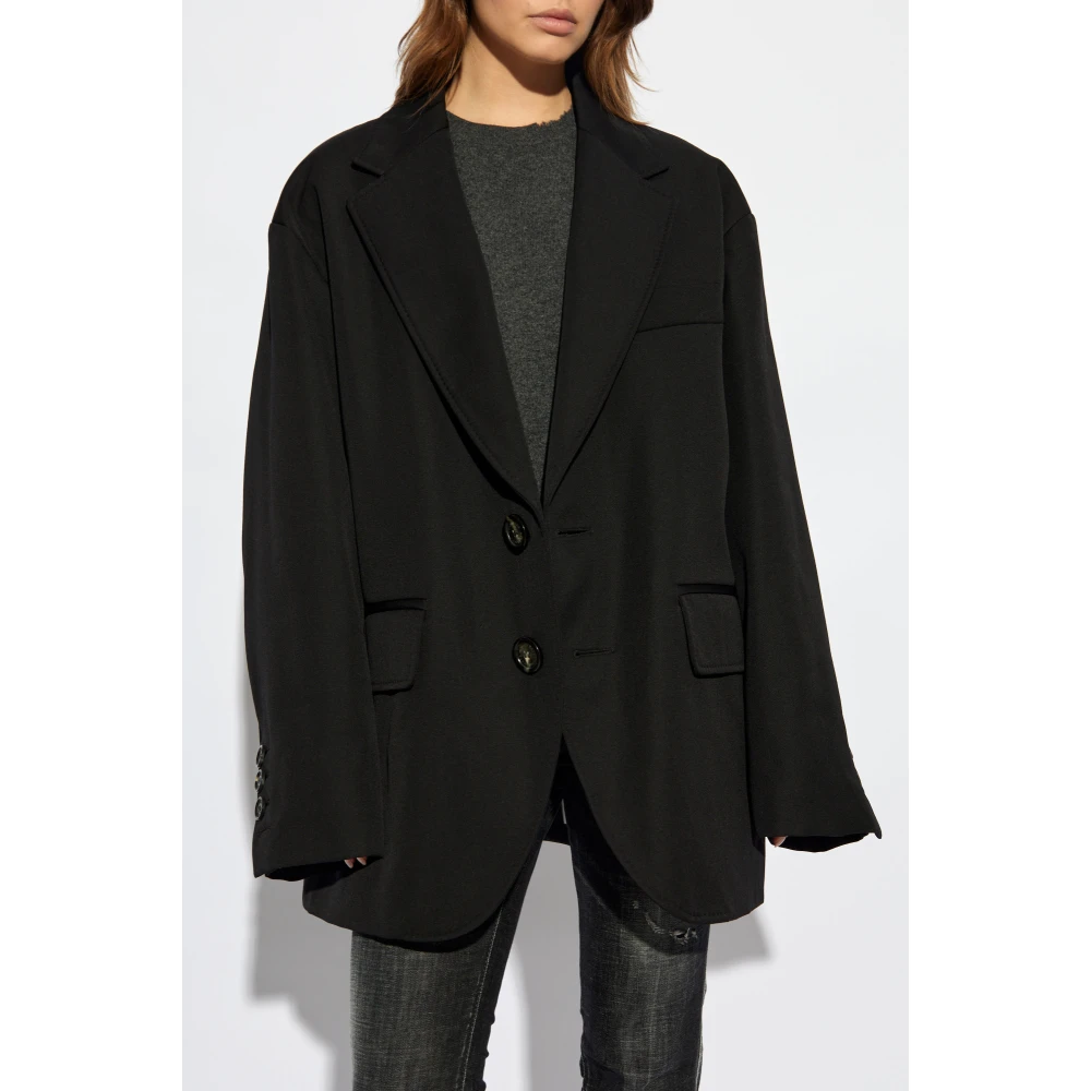 Dsquared2 Wollen jas Black Dames
