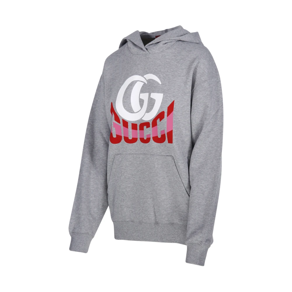 Gucci Reguliere Sweatshirt Hoodie Grijs Melange Gray Dames