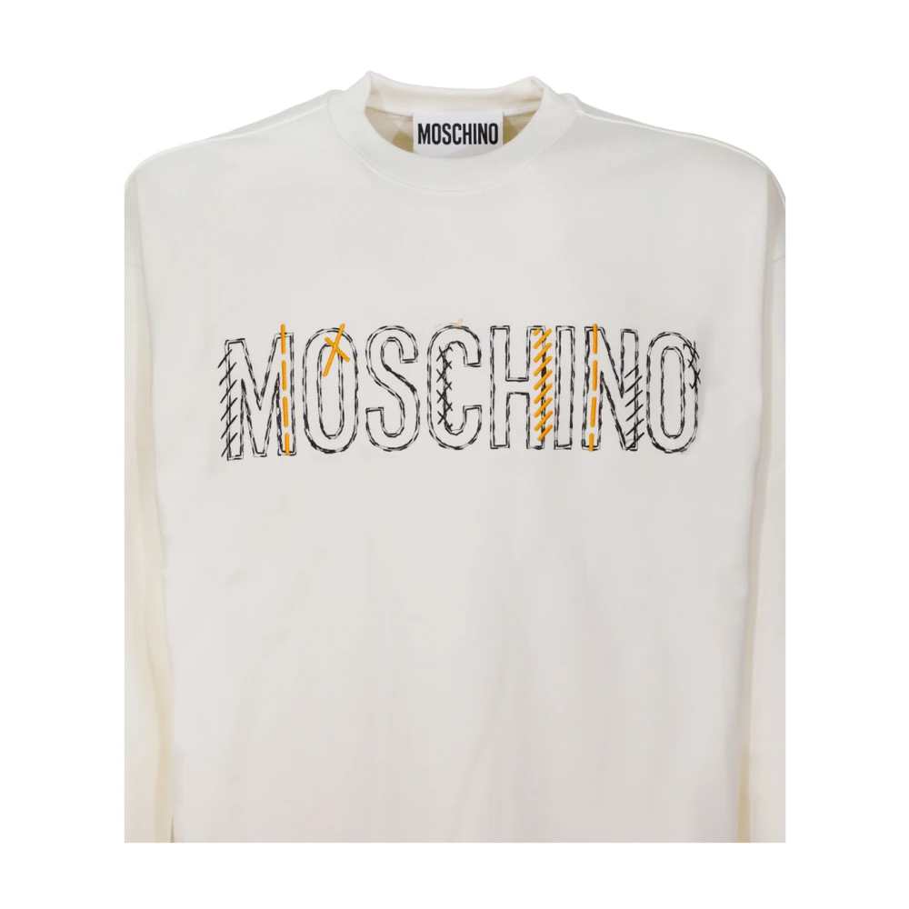 Moschino Witte Logo Sweatshirt White Heren