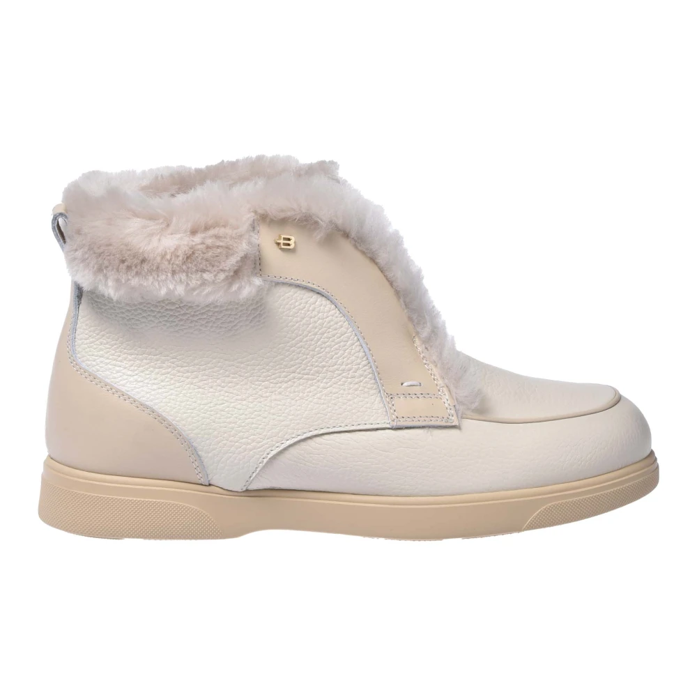 Baldinini Women's Beige Winter Boots, 7 Uk, Tumbled Leather Ankle Boots