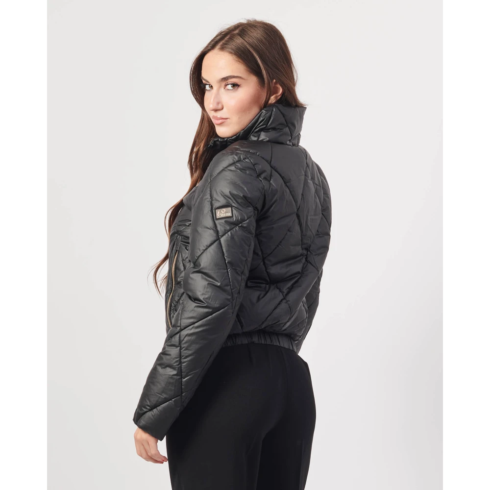 YES ZEE Korte Gewatteerde Regenjas Zwart Black Dames