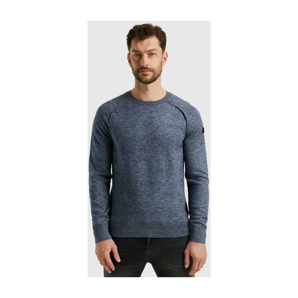 PME Legend R-neck soft blend pullover Blue Heren