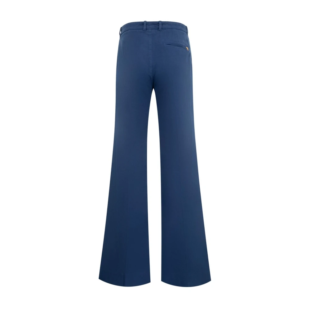 Chloé Blauwe Flare Katoenen Broek Blue Dames