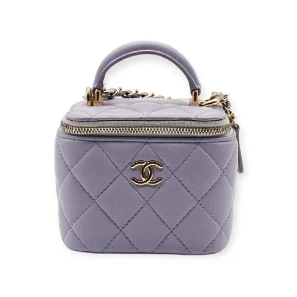 Chanel Vintage Pre-owned Canvas chanel-bags Purple Dames
