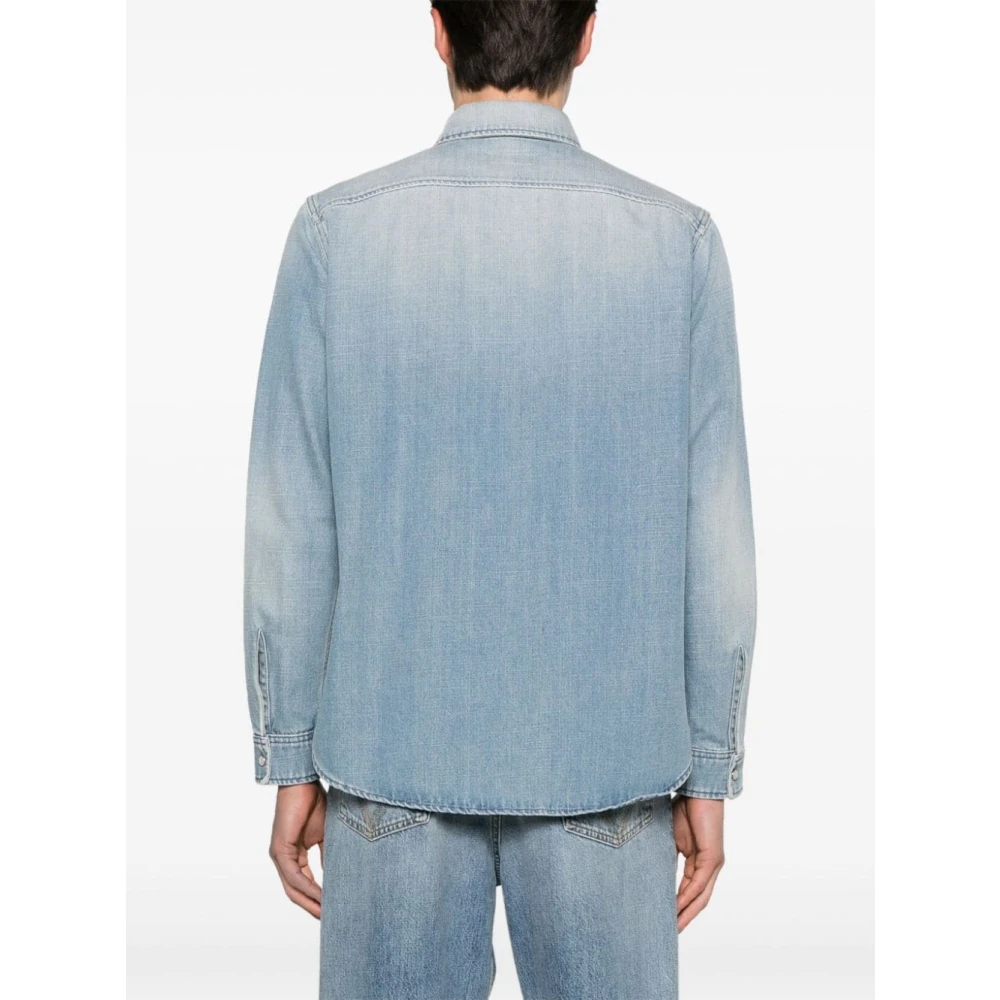 Saint Laurent Klassieke Denim Overhemd Blue Heren