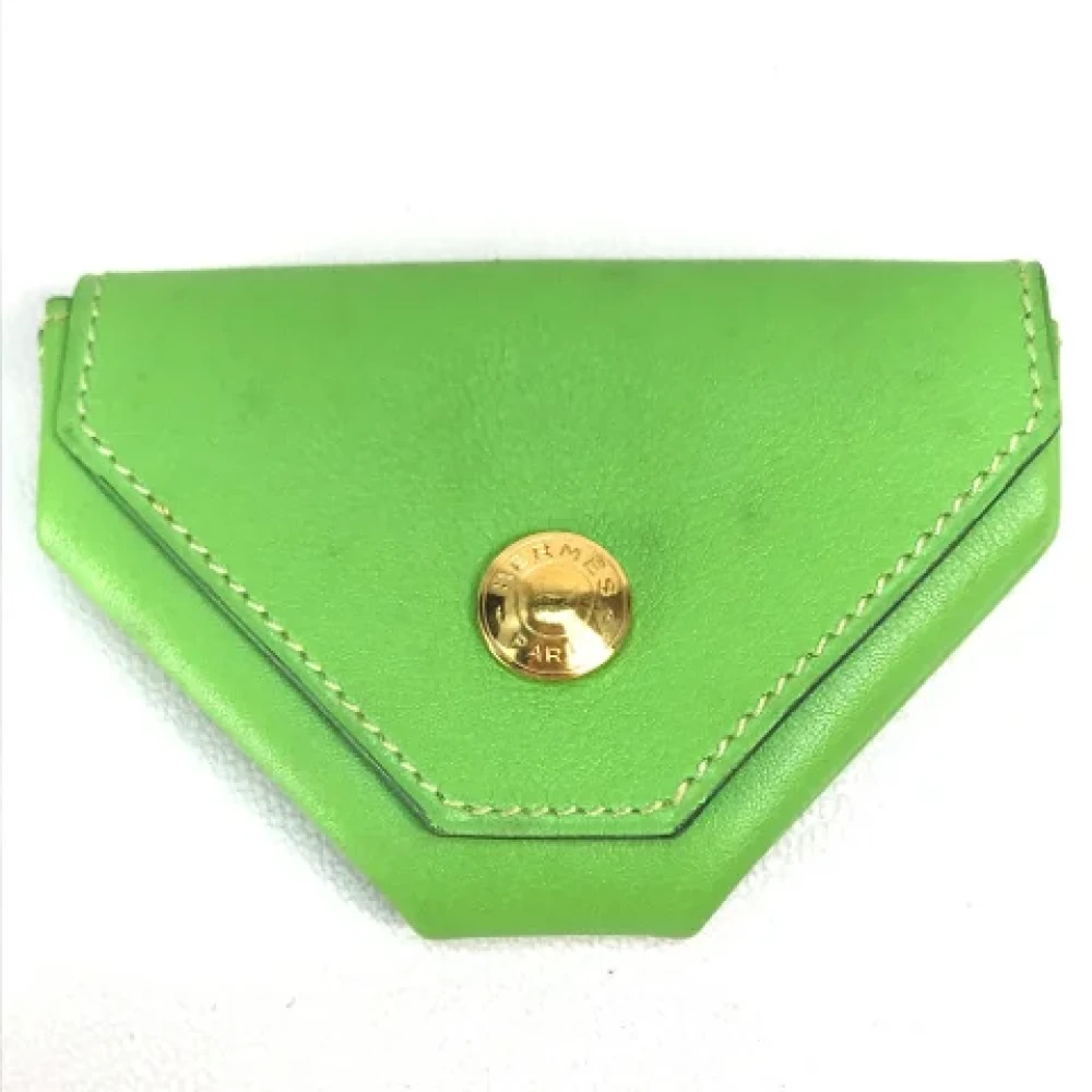 Hermès Vintage Pre-owned Leather wallets Green Dames