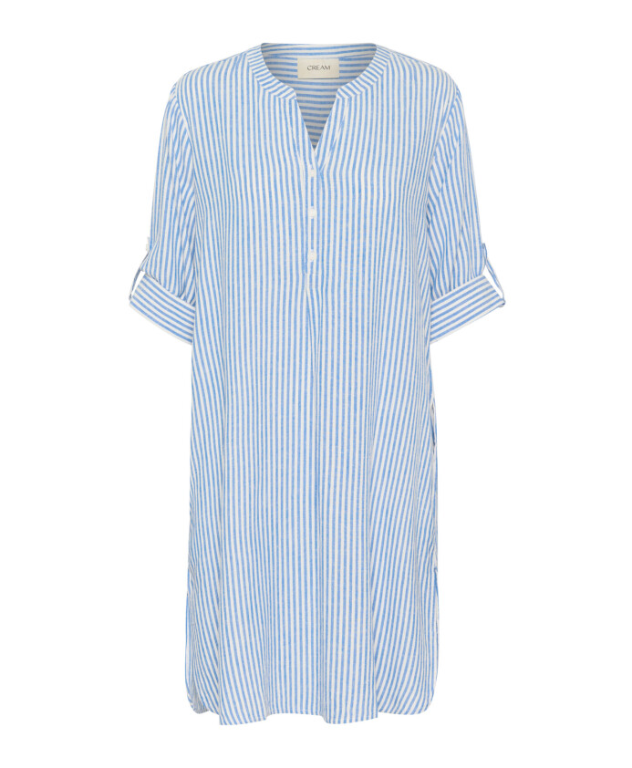 robe-courte-bleue-avec-col-en-v