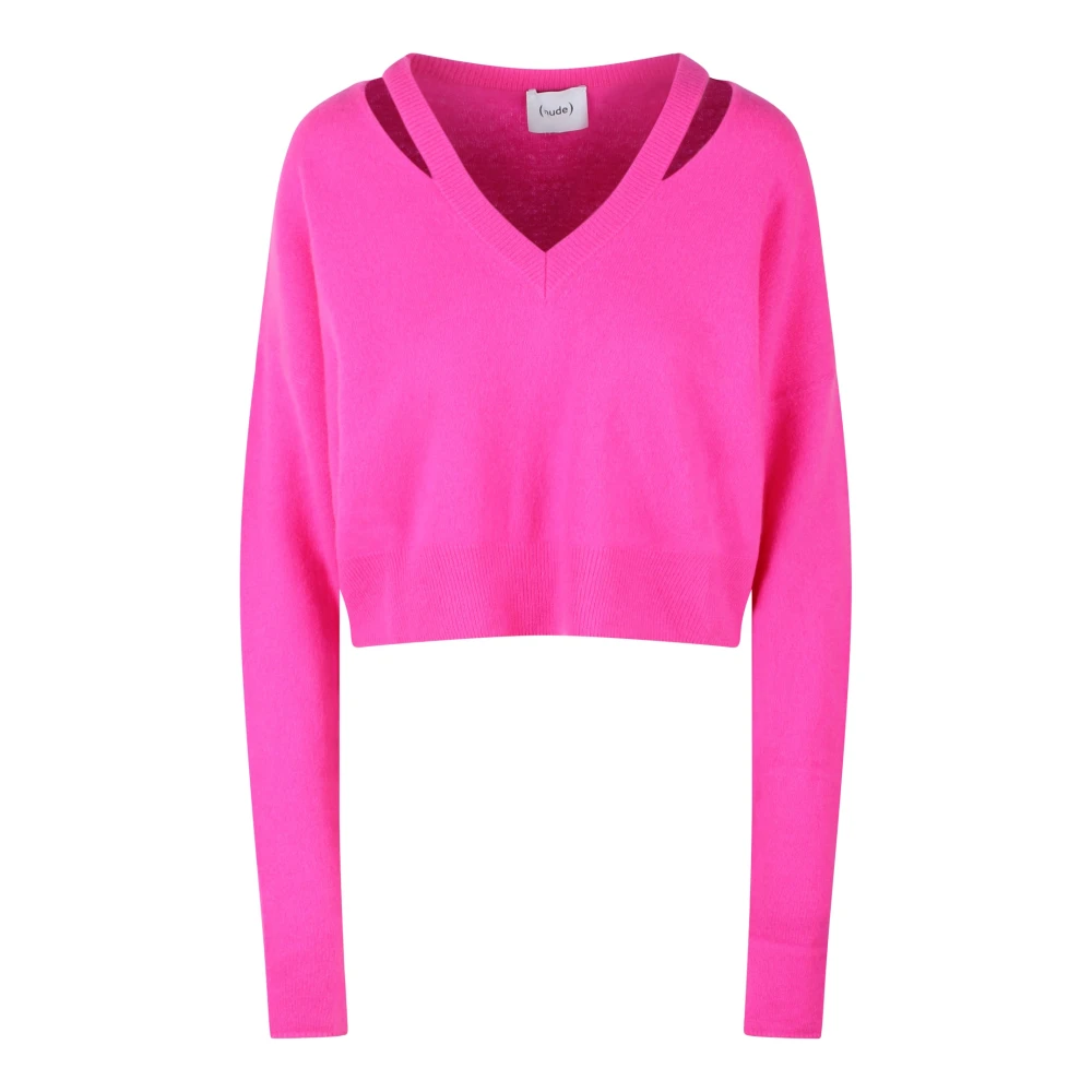 Nude Fuxia V-Hals Gebreid Pink Dames