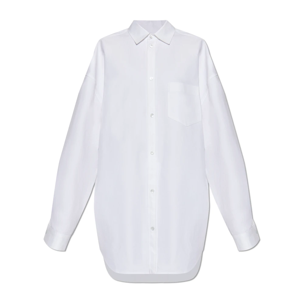 Balenciaga Outerwear Shirt Large Fit White Dames