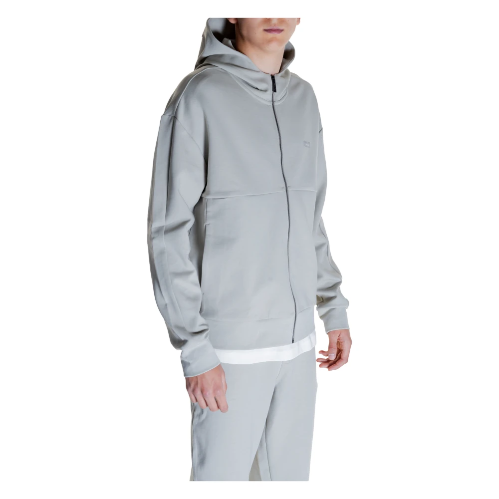 Calvin Klein Geëmbosseerd Logo Sweatshirt Collectie Katoen Polyester Elastaan Gray Heren