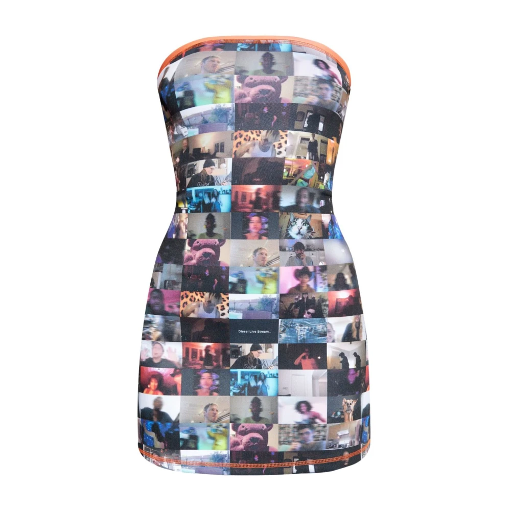 Diesel Zwarte Elegante Jurk Multicolor Dames