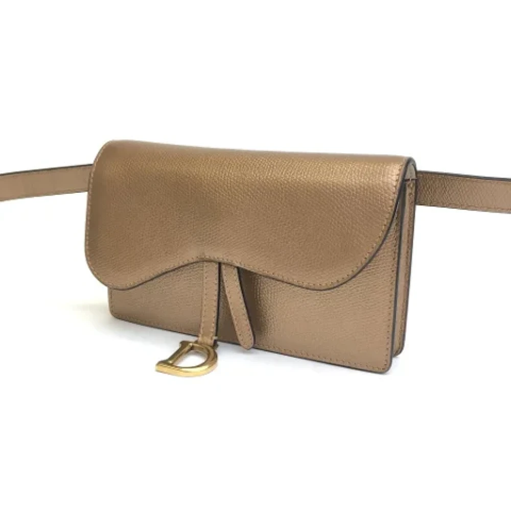 Dior Vintage Pre-owned Leather dior-bags Yellow Dames