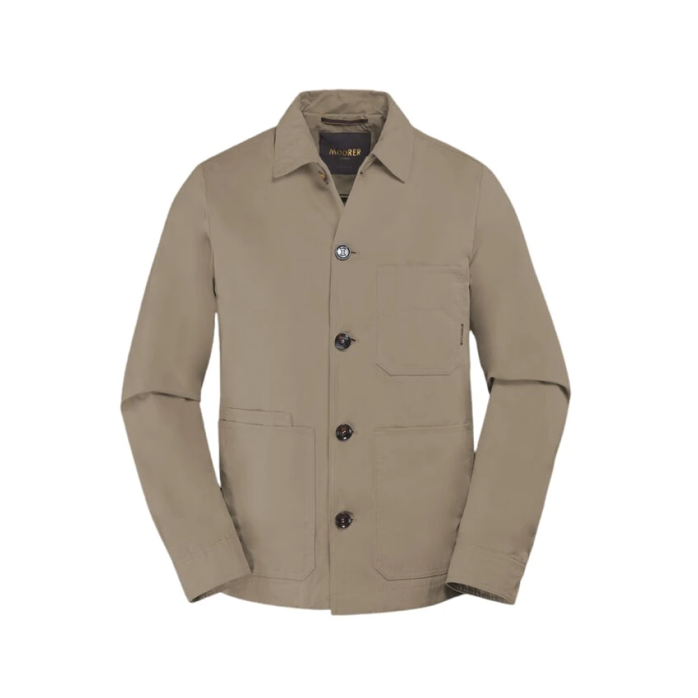Moorer Men's Beige Light Jackets, L, Classic Chore Jacket