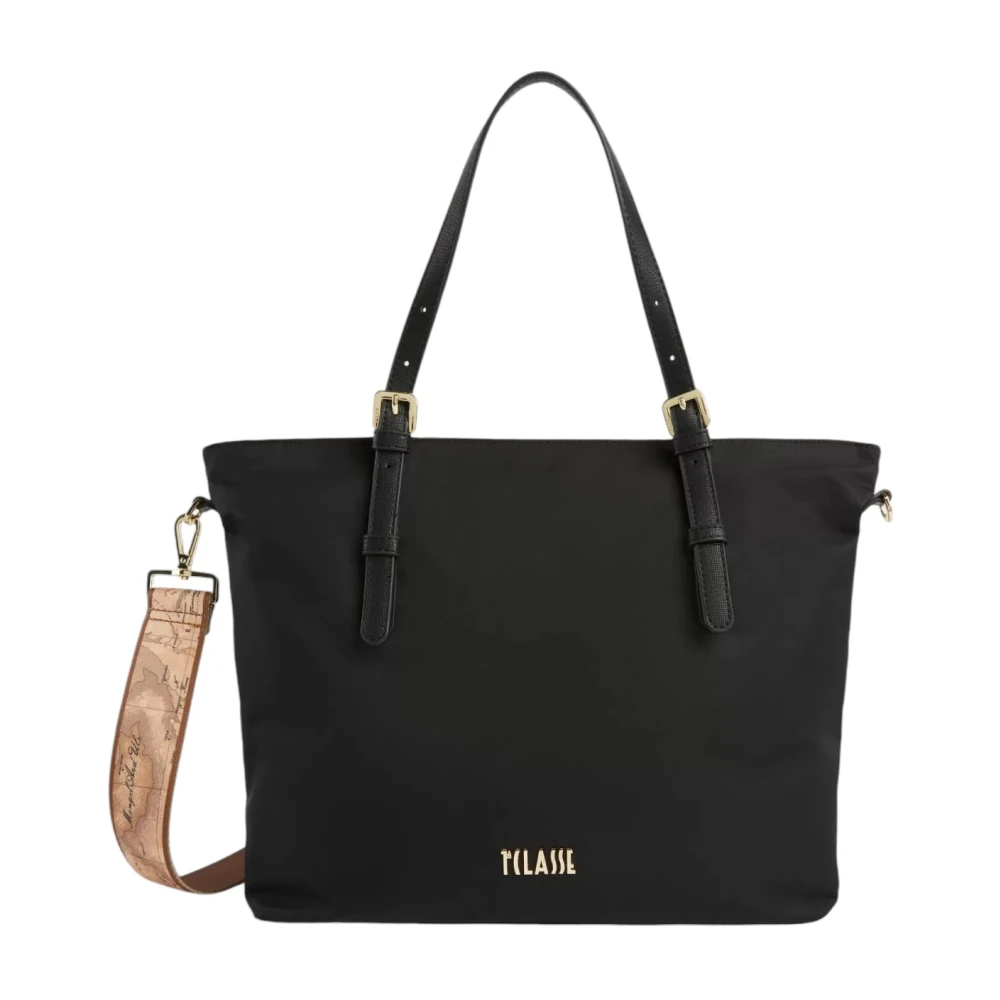 Alviero Martini 1a Classe Zwarte Nylon Shopper Tas Metaverse Black Dames