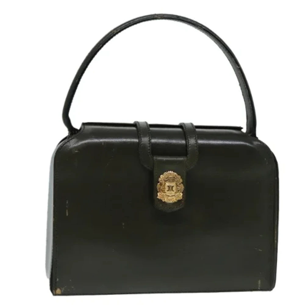 Celine Vintage Pre-owned Leather handbags Green Dames