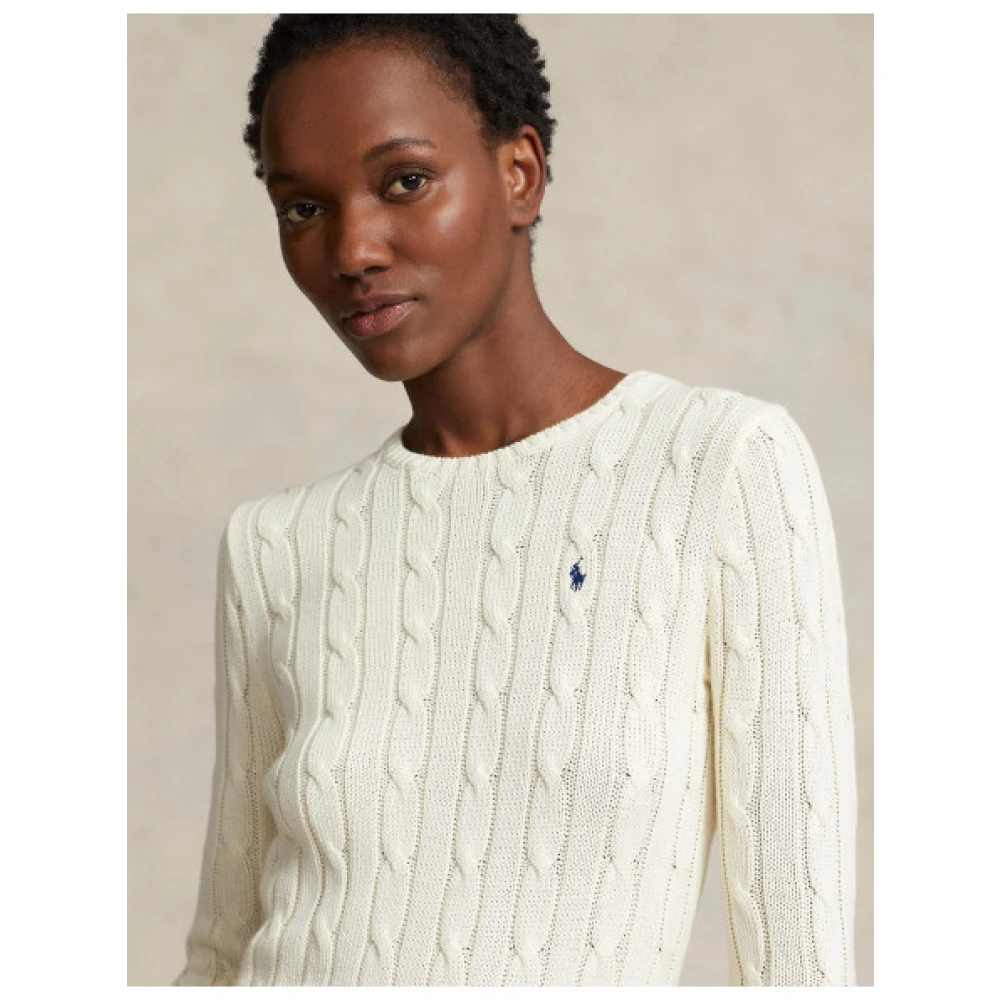 Polo Ralph Lauren Pima Katoen Ronde Hals Trui White Dames