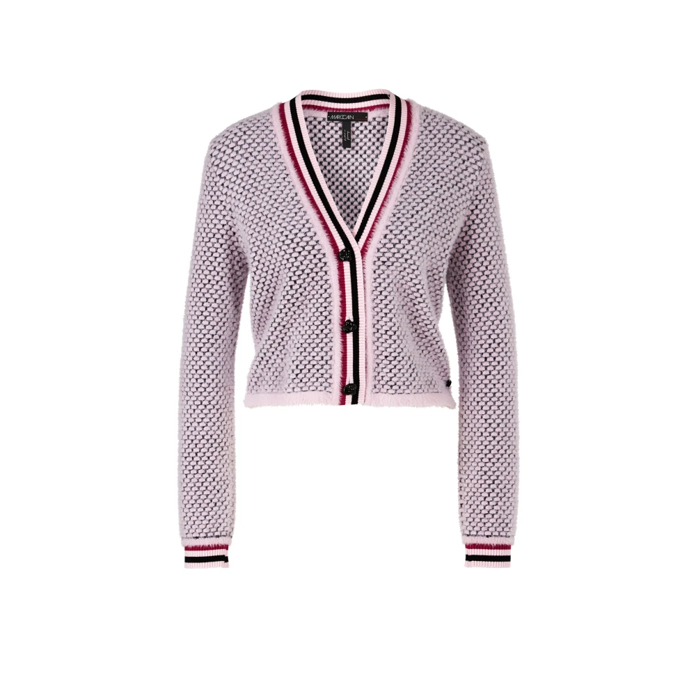 Marc Cain Gestreepte Cardigan Gebreid in Duitsland Pink Dames