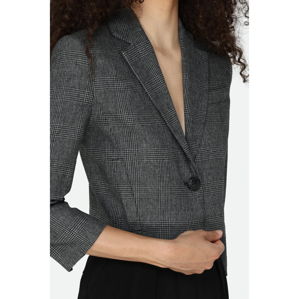 pinko Grijze Wollen Jas Korte Mouwen Gray Dames