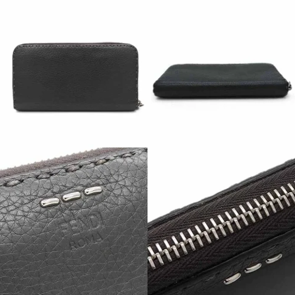 Fendi Vintage Pre-owned Leather wallets Gray Dames