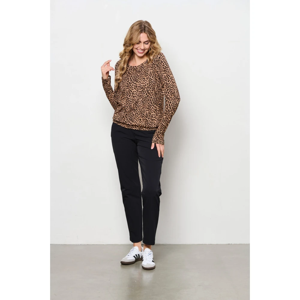 &Co Woman Moulante top à manches longues en maille côtelée Brown Dames