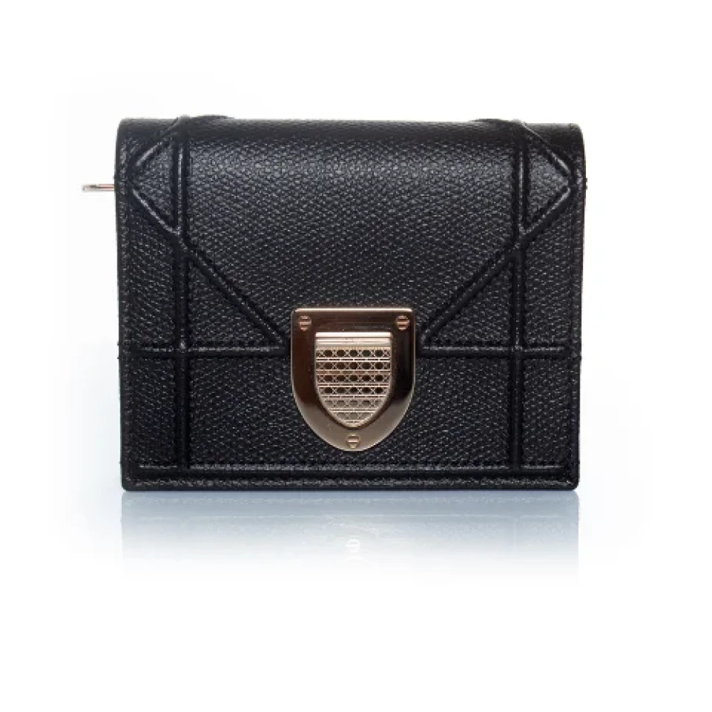 Dior Vintage Pre-owned Leather wallets Black Dames