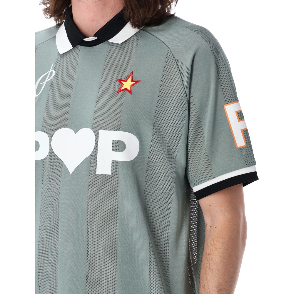 Pop Trading Company Sporty Pop Shirt Stormy Sea Ss25 Green Heren