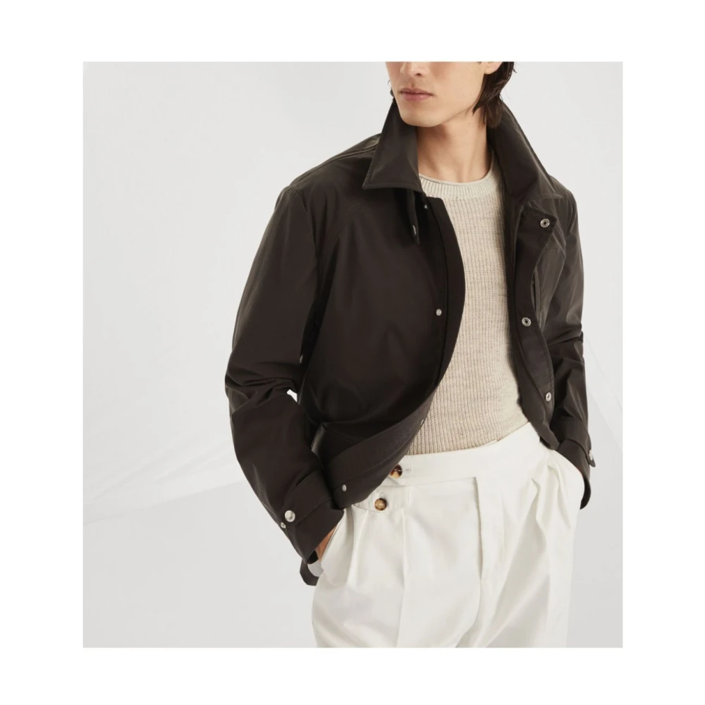 BRUNELLO CUCINELLI Bruin Katoenen Windjack Brown Heren