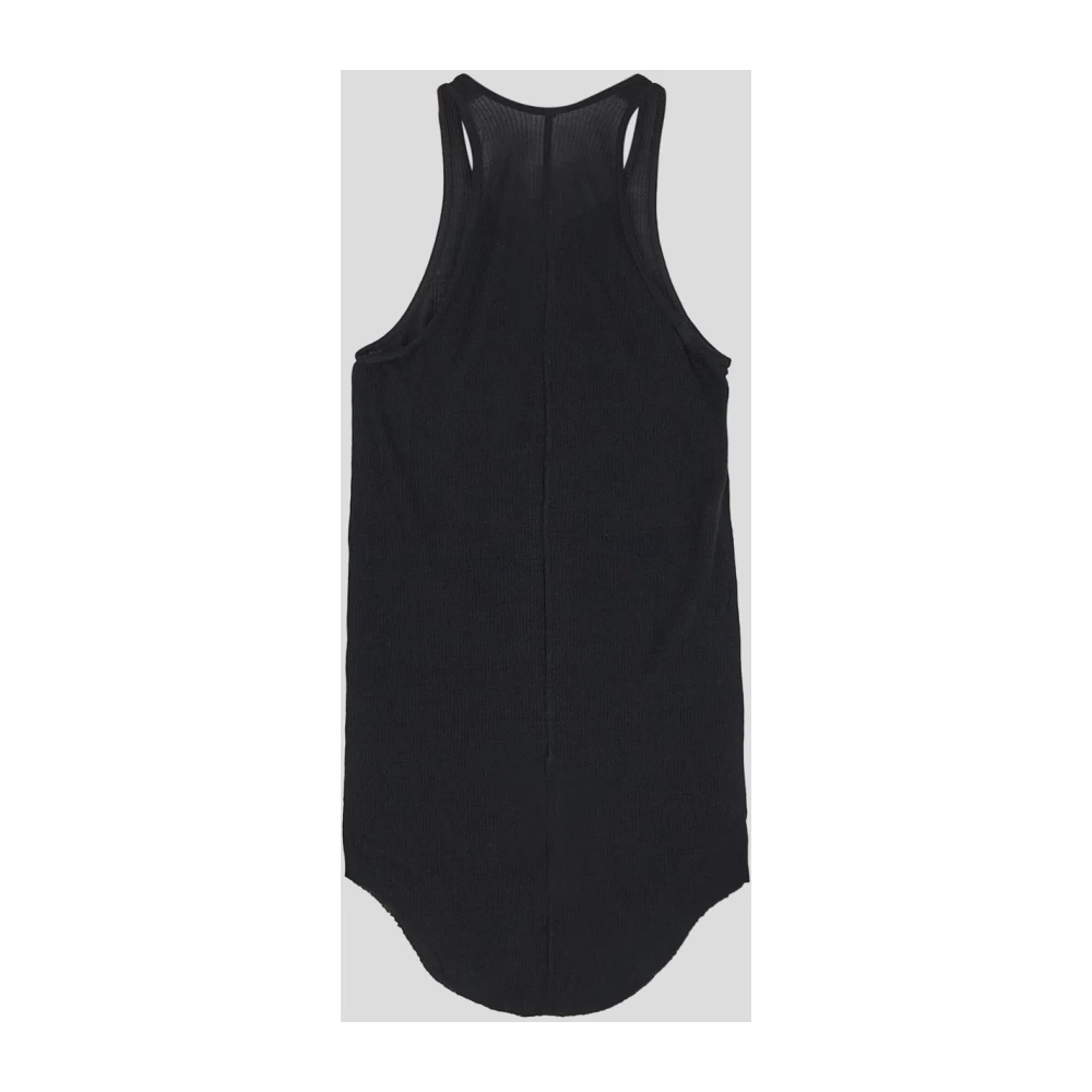 Rick Owens Geribbelde Tanktop Basic Viscose Black Dames