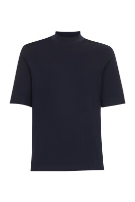 t-shirts-et-polos-bleus-avec-col-montant