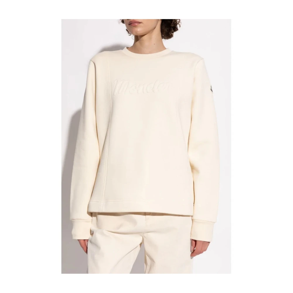 Moncler Chique Crewneck Sweatshirt voor vrouwen Beige Dames
