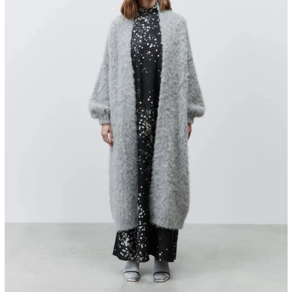 Alysi Lange Alpaca Vest Gray Dames