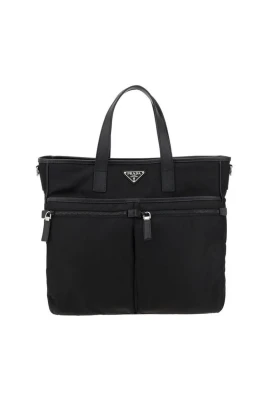 Re-Nylon och Saffiano-läder Tote