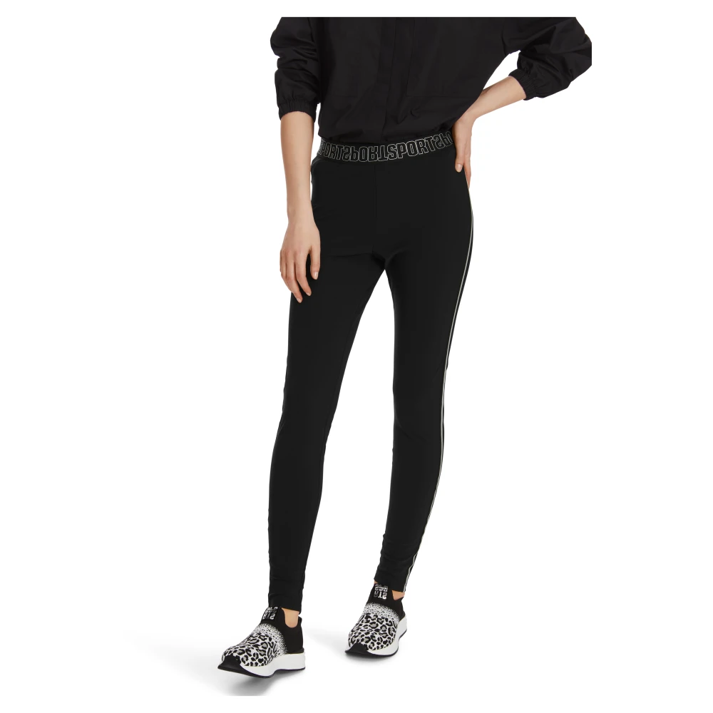 Marc Cain Sportieve Leggings met Galon Detail Black Dames